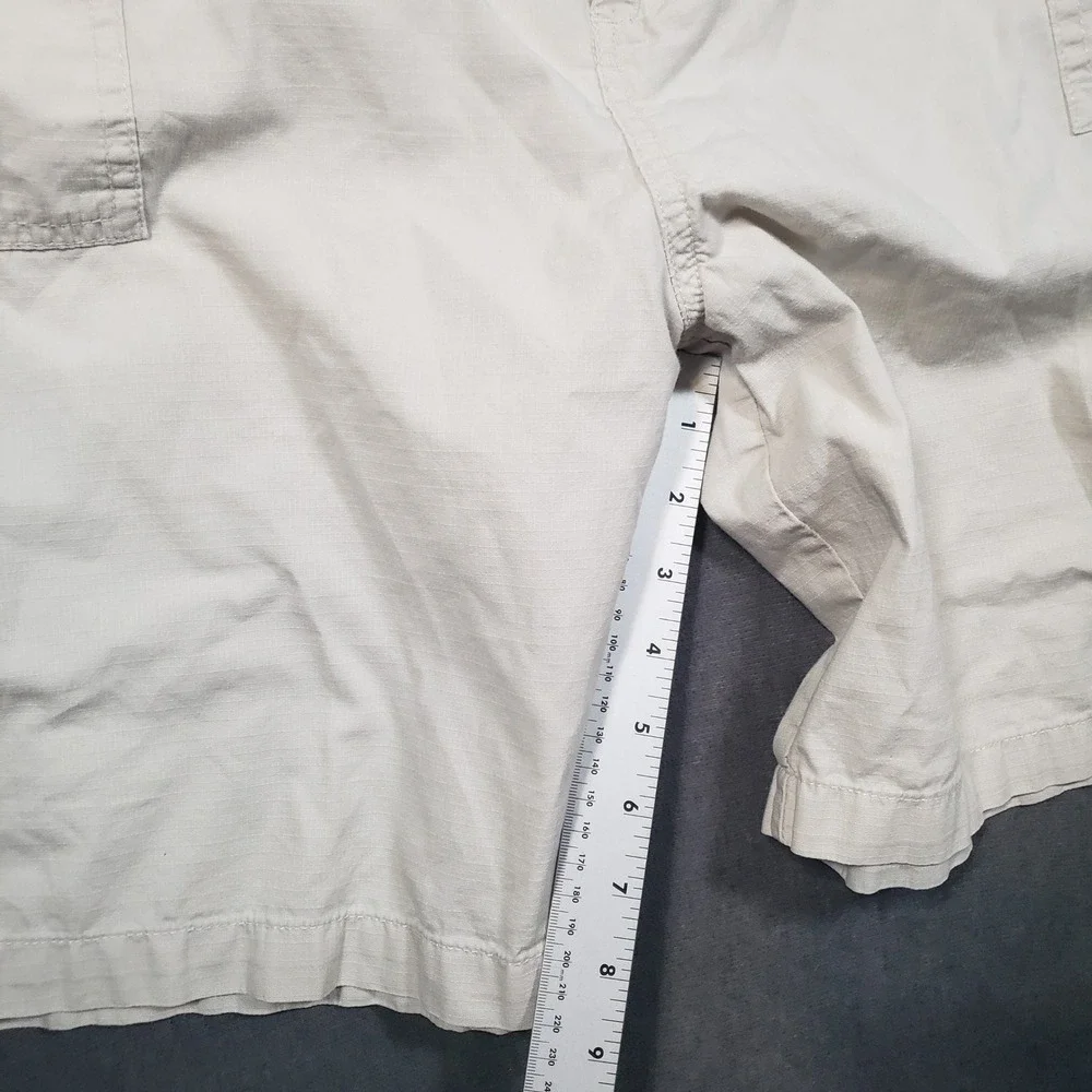 Geoffrey Beene Shorts Mens 42 Beige Cotton Ripstop Cargo Flat Front‎ Casual